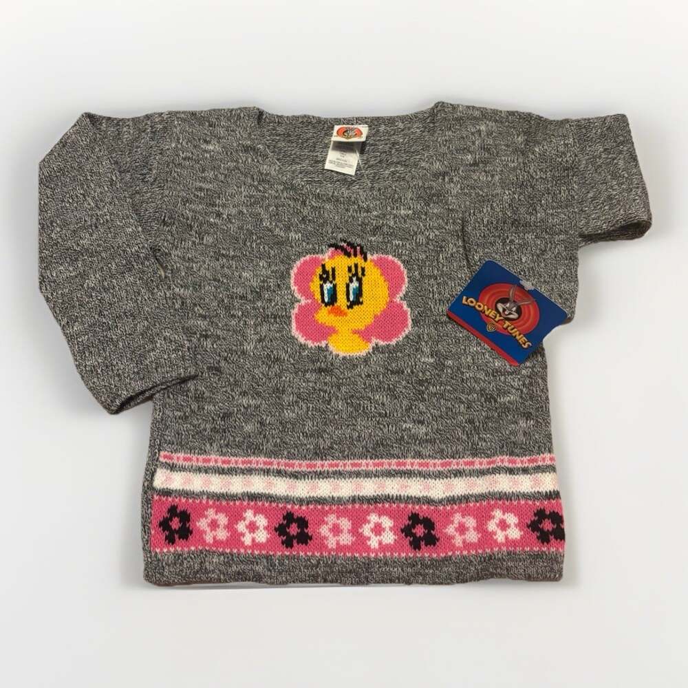 Looney Tunes Tweety Bird Vintage Sweater Warner Bros NWT 2000 Size 7/8 RARE